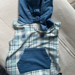 Blue Plaid Kids Hoodie